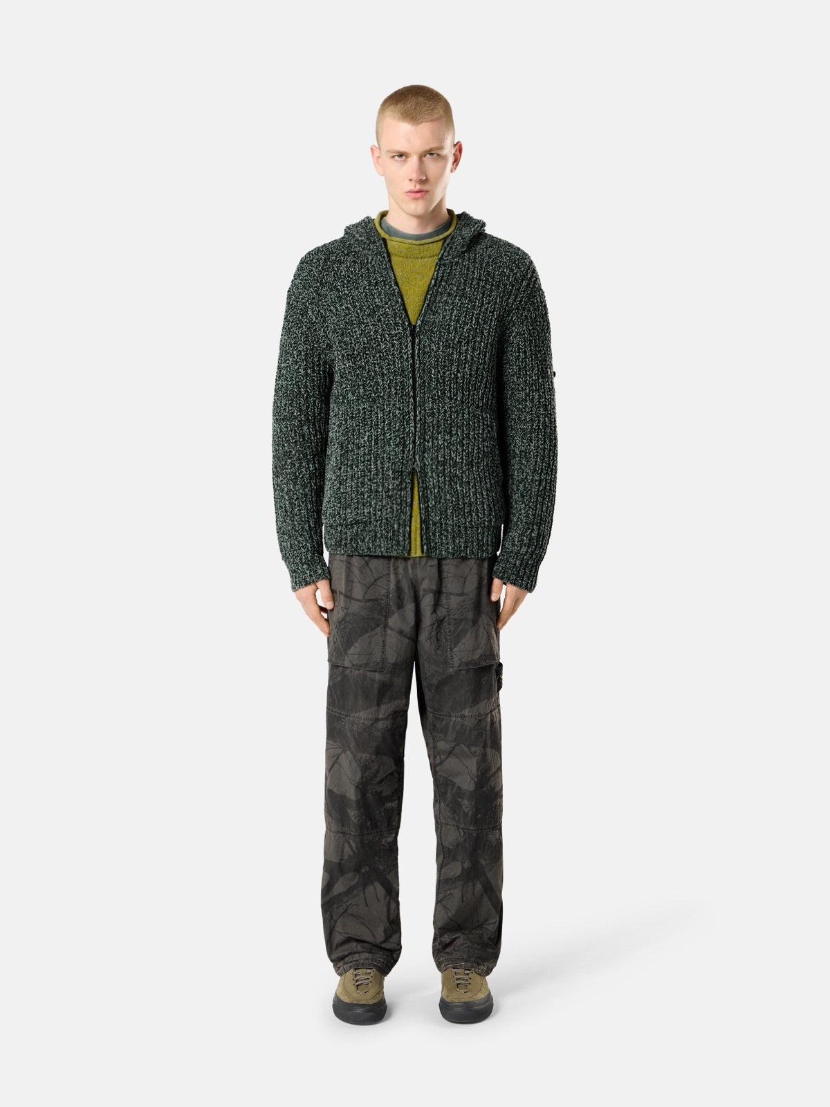 Stone Island ნაქსოვი ჰუდი ელვით 5100065