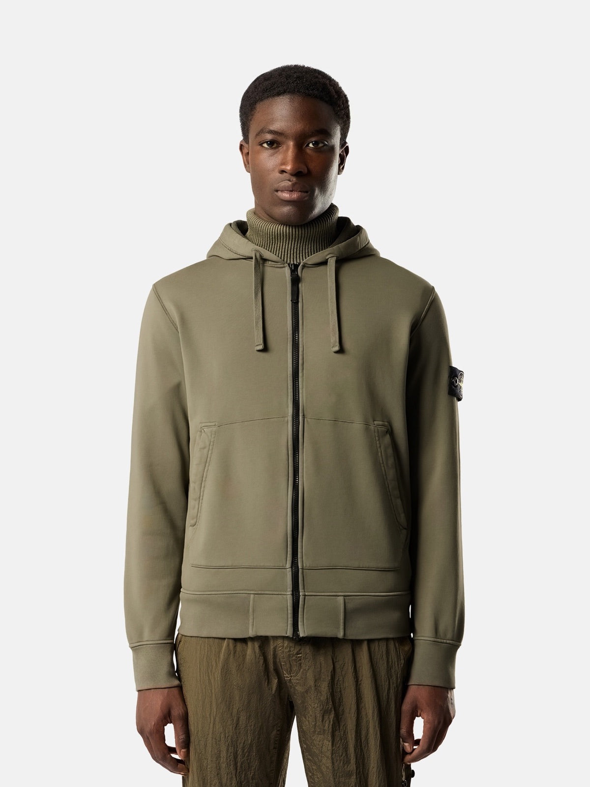 Stone Island ბამბის ჰუდი ელვით 6100061