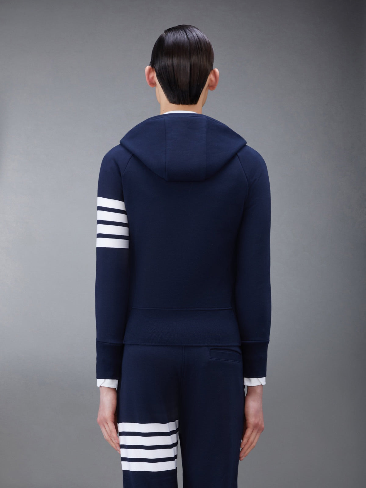 Thom Browne ბამბის ჰუდი ელვით 4-Bar