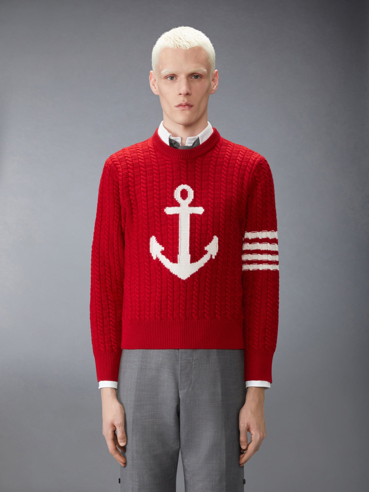 Thom Browne მატყლის სვიტერი ღუზით
