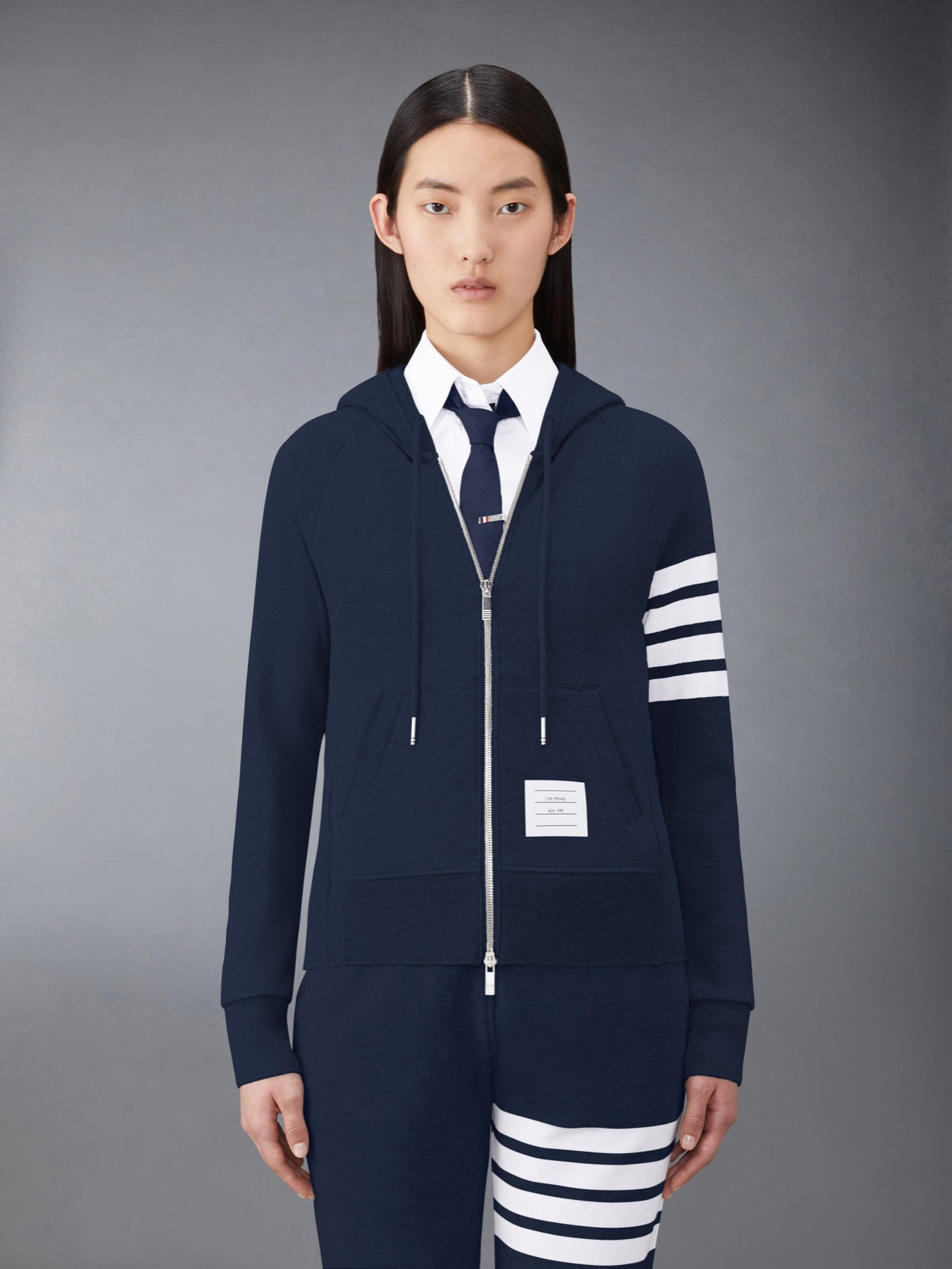 Thom Browne ჰუდი ელვით 4-Bar